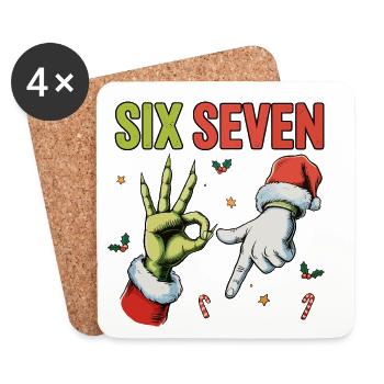 Six Seven Bruh Santa - Coasters (set of 4) - white - Front