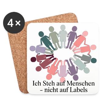I like people - not labels - Coasters (set of 4) - white - Front