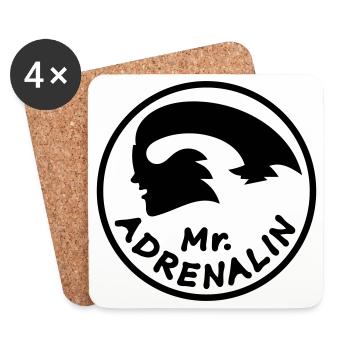 Mr. Adrenalin Rennen - Untersetzer (4er-Set) - Weiß - Vorne