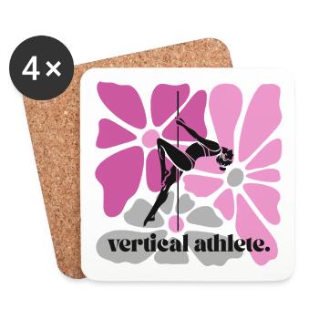 Vertical athlete in flower frame - Coasters (set of 4) - white - Front
