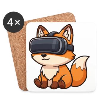 Süßes Eichhörnchen Gamer Cartoon Zocker - Untersetzer (4er-Set) - Weiß - Vorne