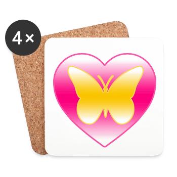 Schmetterling - Untersetzer (4er-Set) - Weiß - Vorne