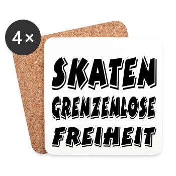 Skaten - Untersetzer (4er-Set) - Weiß - Vorne