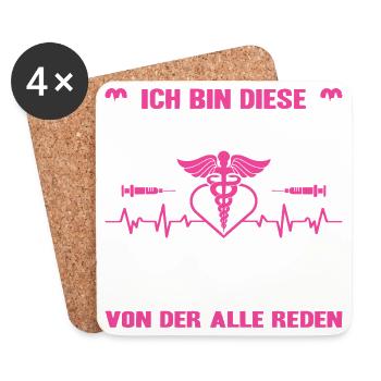 Ich Bin Diese Ärztin Von Dem Alle Reden  - Untersetzer (4er-Set) - Weiß - Vorne