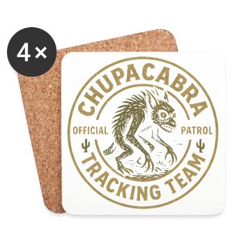 Chupacabra Pursuit Team Funny Cryptid Chupac - Coasters (set of 4) - white - Front