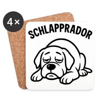 Schlapprador Labrador - Dessous de verre (lot de 4) - blanc - Devant