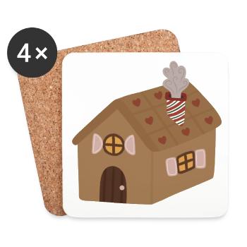 Cottage du Cœur de Gingembre - Dessous de verre (lot de 4) - blanc - Devant