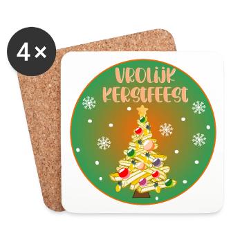 Joyeux Noël Frites - Dessous de verre (lot de 4) - blanc - Devant