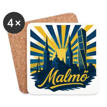 Malmö Stadt Schweden cool episch Geschenk - Untersetzer (4er-Set) - Weiß - Vorne