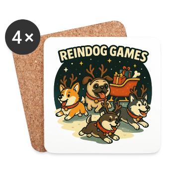 Reindog Games Winter Pups - Dessous de verre (lot de 4) - blanc - Devant