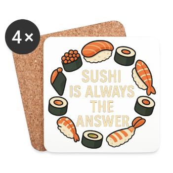 Le sushi est toujours la solution - Dessous de verre (lot de 4) - blanc - Devant