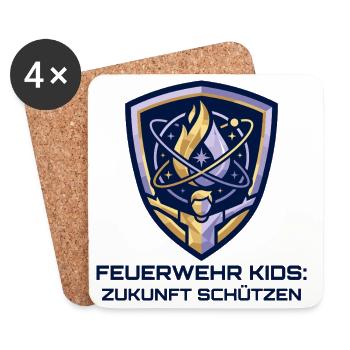 Fire Brigade Kids Coat of Arms - Coasters (set of 4) - white - Front
