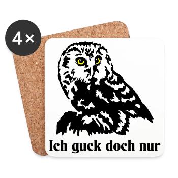 Steinkauz - Untersetzer (4er-Set) - Weiß - Vorne