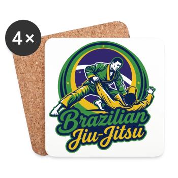 Brasilianische Jiu-Jitsu-Kampfkünste - Untersetzer (4er-Set) - Weiß - Vorne