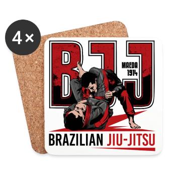 Jiu-Jitsu brésilien Arts martiaux - Dessous de verre (lot de 4) - blanc - Devant