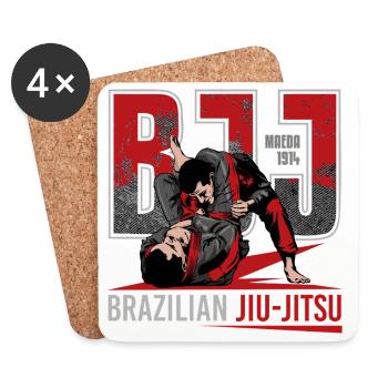 Jiu-Jitsu brésilien Arts martiaux - Dessous de verre (lot de 4) - blanc - Devant