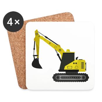 Bagger - Untersetzer (4er-Set) - Weiß - Vorne