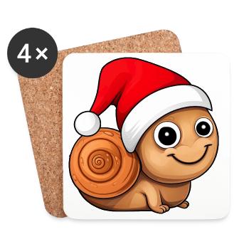 Christmas Snails - Coasters (set of 4) - white - Front