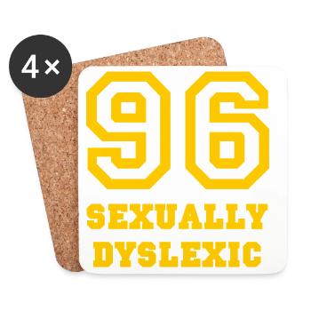 96 Sexually Dyslexic - Coasters (set of 4) - white - Front