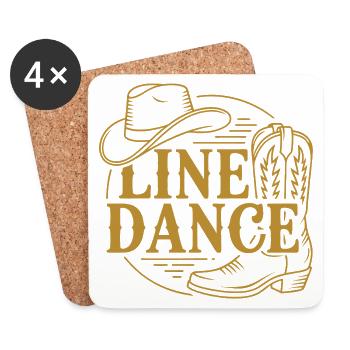 Line Dance Logo - Coasters (set of 4) - white - Front