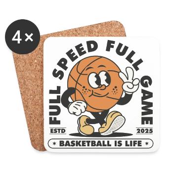Basket-ball Joueurs de basket-ball - Dessous de verre (lot de 4) - blanc - Devant