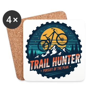 Badge Trail Hunter Pursuit of the Peak Vélo VTT - Dessous de verre (lot de 4) - blanc - Devant
