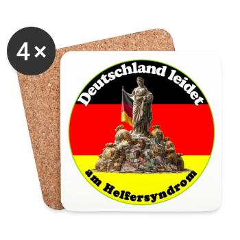 Deutschland hat ein Helfersyndrom - Untersetzer (4er-Set) - Weiß - Vorne
