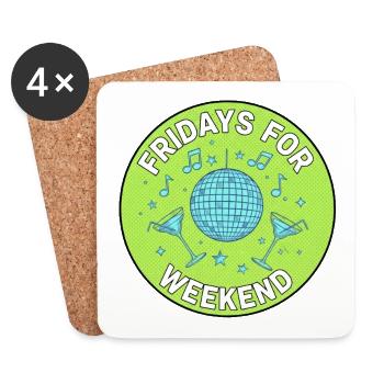 Fridays for Weekend Disco - Coasters (set of 4) - white - Front