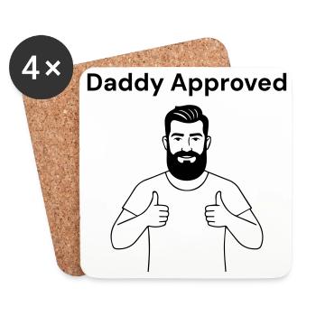 Dad says: Daddy Approved - Coasters (set of 4) - white - Front
