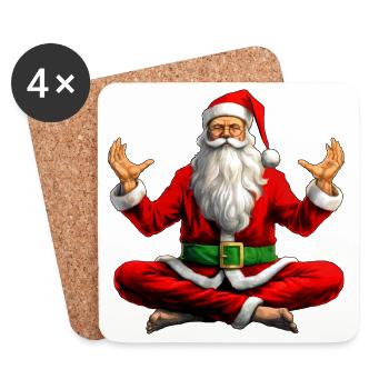 Yogis Christmas - Untersetzer (4er-Set) - Weiß - Vorne