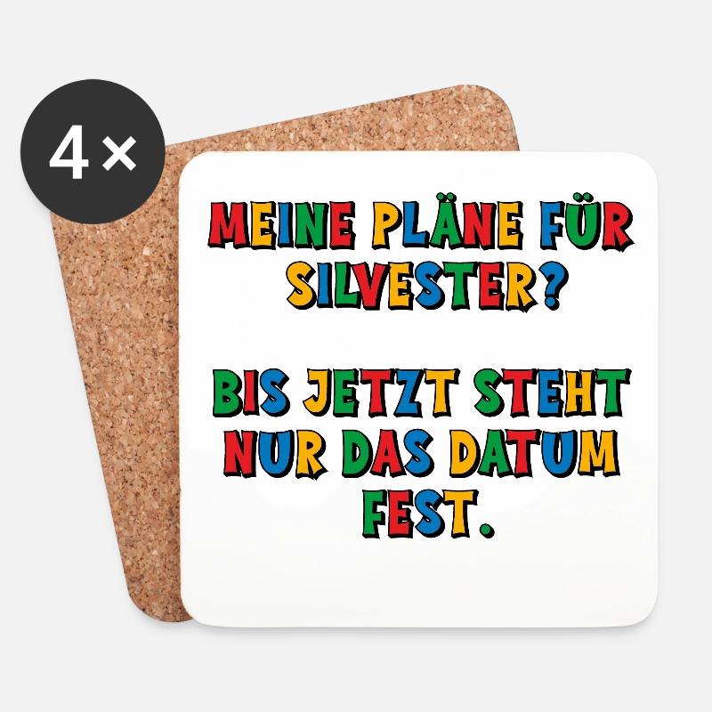 Meine Silvesterpläne - das Datum steht fest - Untersetzer (4er-Set) - Weiß