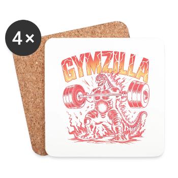 Kopie von Gymzilla – Zitat im Motivationsstudio - Untersetzer (4er-Set) - Weiß - Vorne