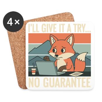 Je vais essayer – Fox Laptop Humor - Dessous de verre (lot de 4) - blanc - Devant