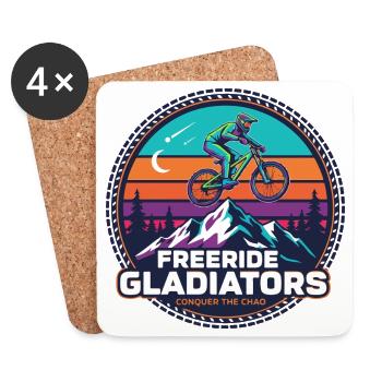 Freeride Gladiators Peak Fahrt - Untersetzer (4er-Set) - Weiß - Vorne