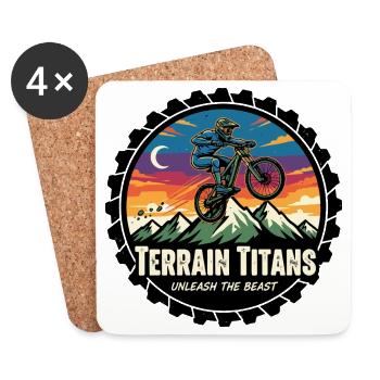 Terrain Titans MTB Unleashed - Untersetzer (4er-Set) - Weiß - Vorne