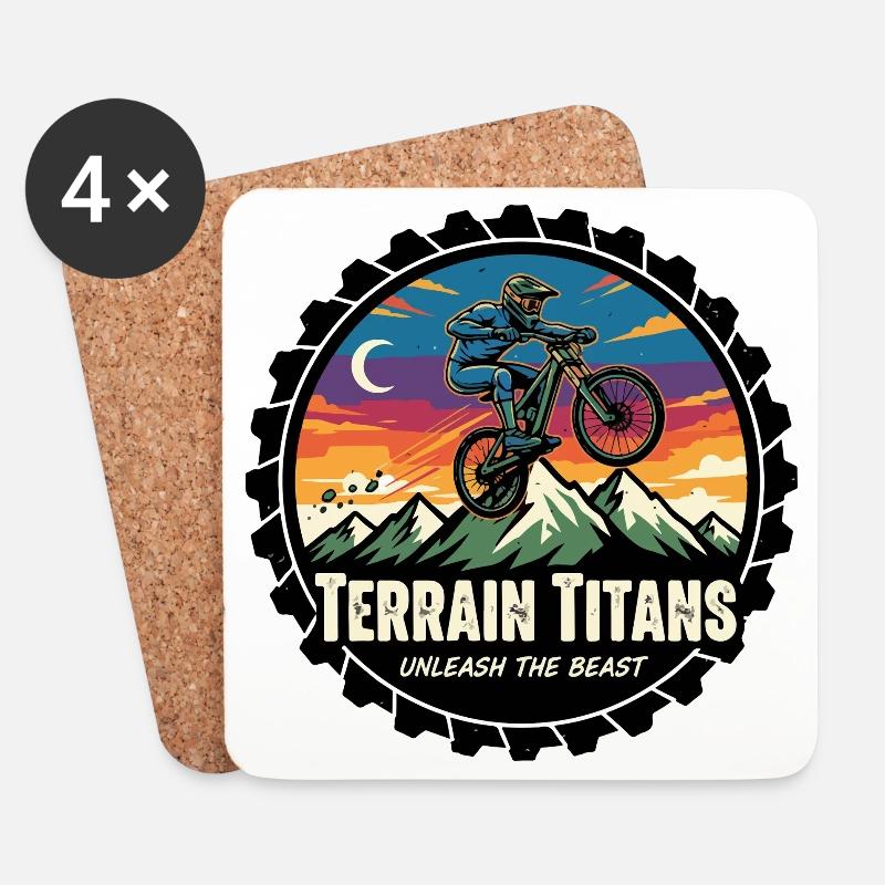 Terrain Titans MTB Unleashed - Dessous de verre (lot de 4) - blanc