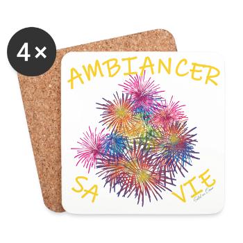 Ambiancer sa vie - Dessous de verre (lot de 4) - blanc - Devant