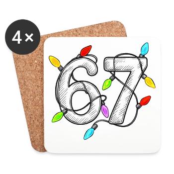 67 Fairy Lights - Coasters (set of 4) - white - Front