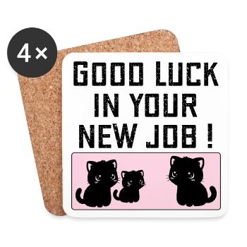 Farewell Company Good Luck - Coasters (set of 4) - white - Front