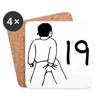 19th Birthday - 19 Years Old - Coasters (set of 4) - white - Front