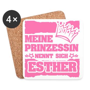 Esther als Maedchenname - Untersetzer (4er-Set) - Weiß - Vorne
