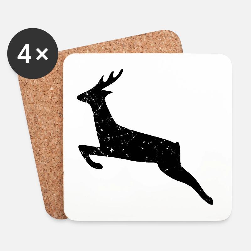 Weihnachten Wildwechsel Hirsch used look wild Wald - Untersetzer (4er-Set) - Weiß