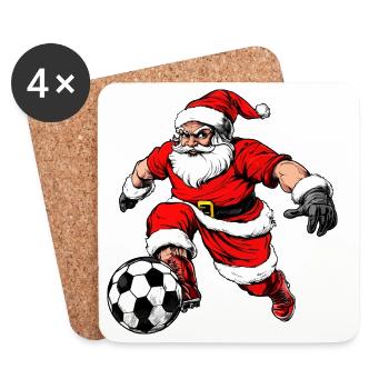 Christmas Footballer - Coasters (set of 4) - white - Front
