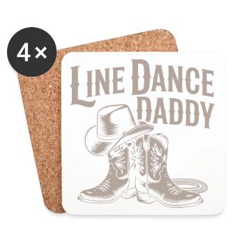 Line Dance Daddy Cowboy Boots - Coasters (set of 4) - white - Front