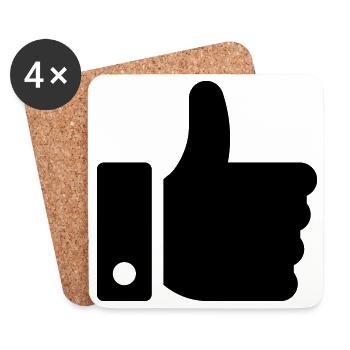 Like Hand, Ok Symbol - Coasters (set of 4) - white - Front