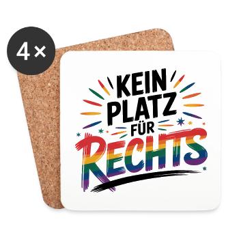 Pas de place pour la haine - Logo Cool Pride - Dessous de verre (lot de 4) - blanc - Devant