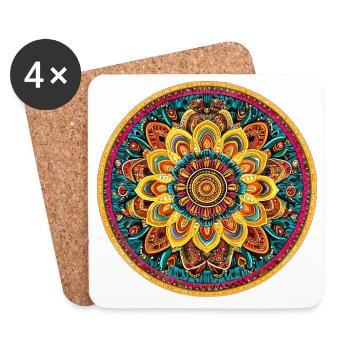 Luminous Mandala Kaleidoscope - Coasters (set of 4) - white - Front