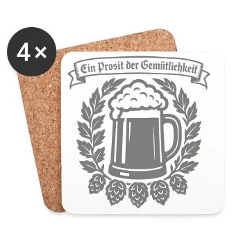 Ein Prosit der Gemütlichkeit - Coasters (set of 4) - white - Front