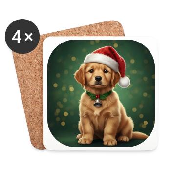 Cloche de Noël du Bébé Père Noël - Dessous de verre (lot de 4) - blanc - Devant