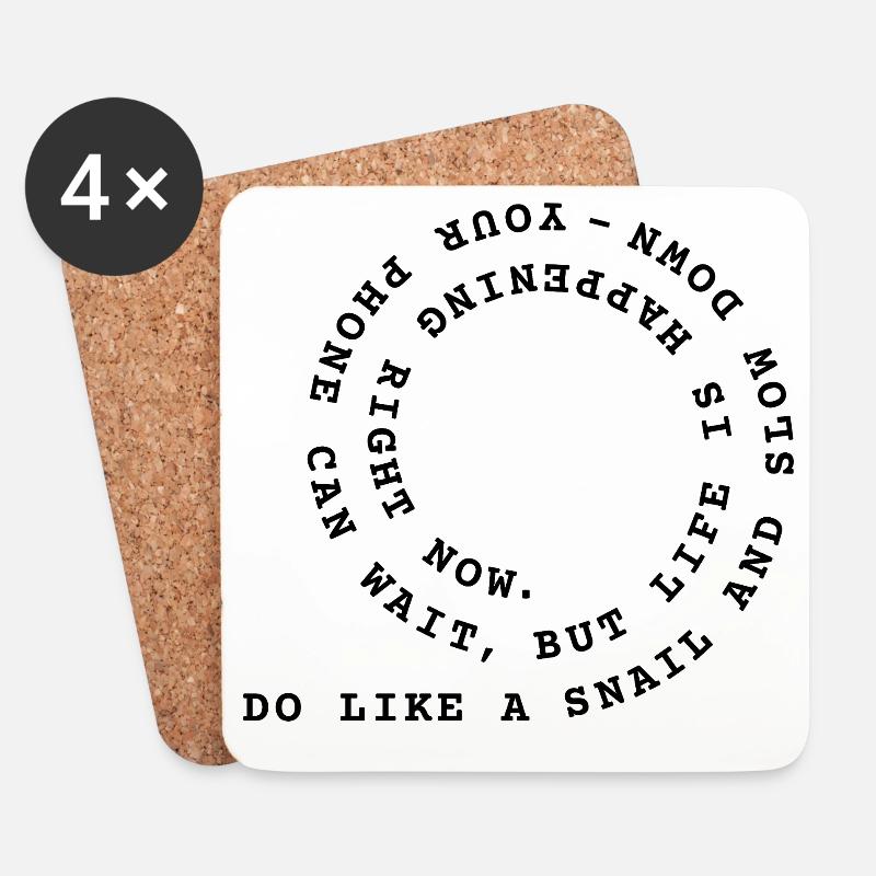 Fais comme un escargot - Dessous de verre (lot de 4) - blanc